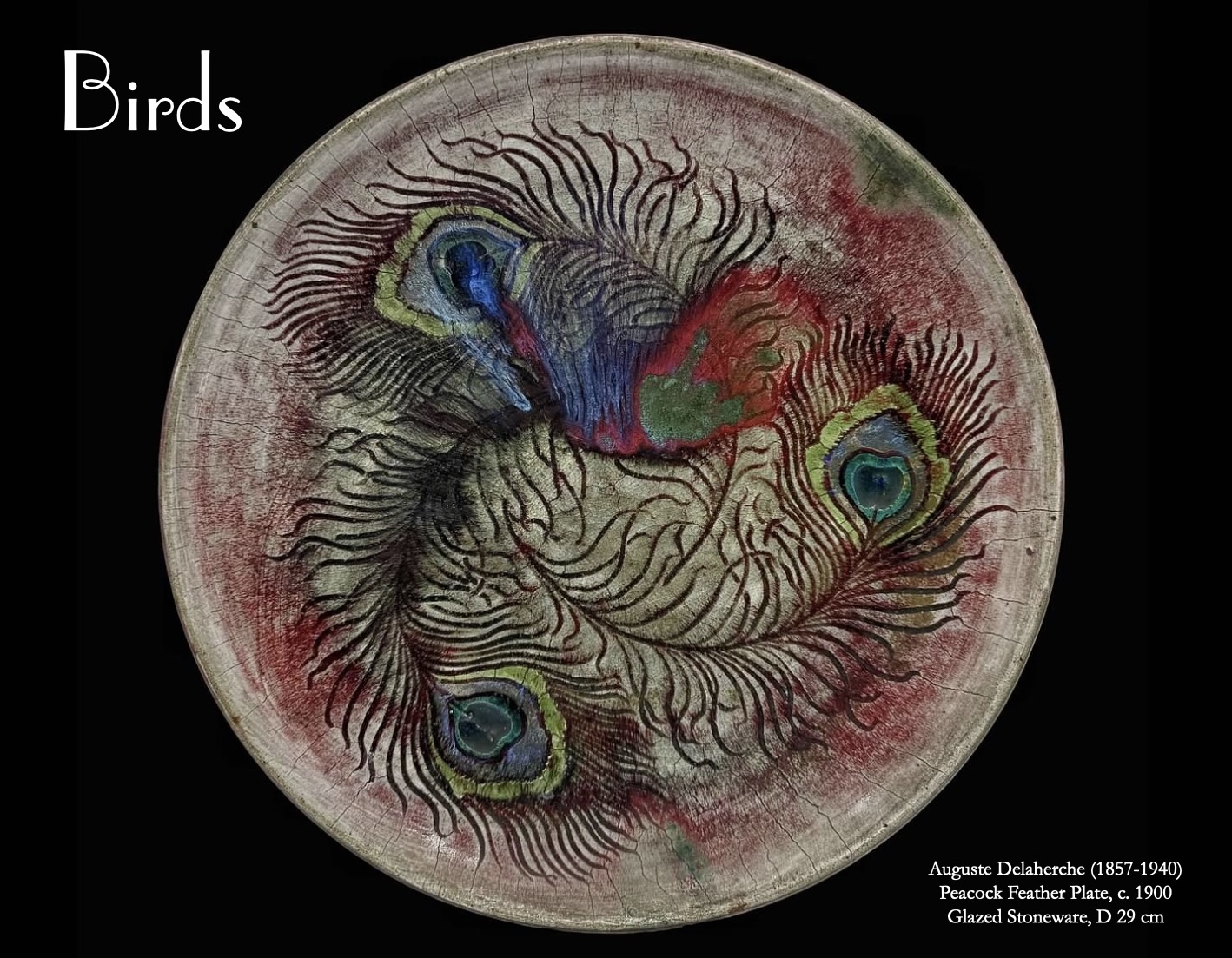 Peacock feather plate