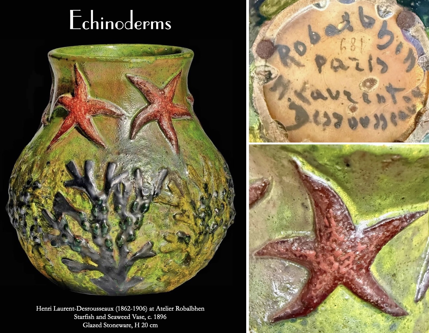 Starfish vase with sea textures